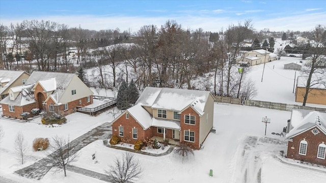 view of snowy aerial view