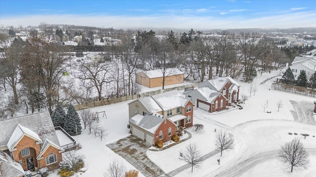 view of snowy aerial view