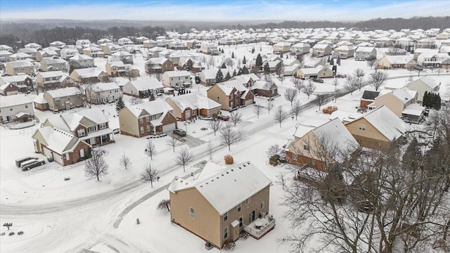 view of snowy aerial view