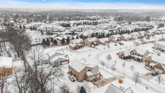 view of snowy aerial view