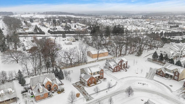 view of snowy aerial view