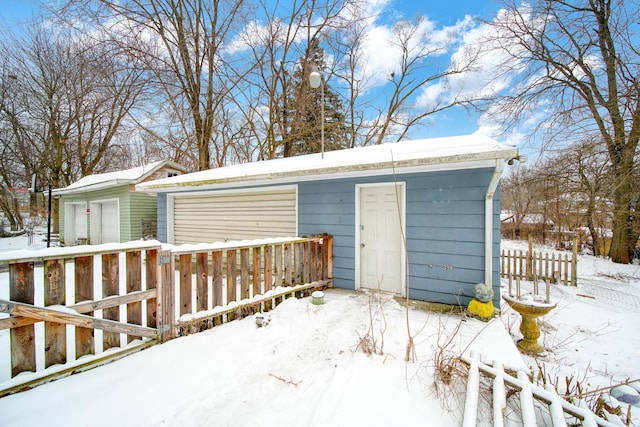 view of snow covered structure