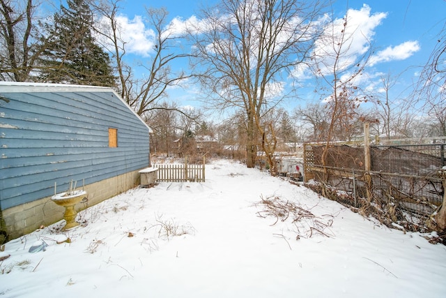 view of snowy yard