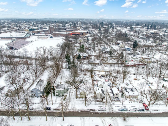 view of snowy aerial view