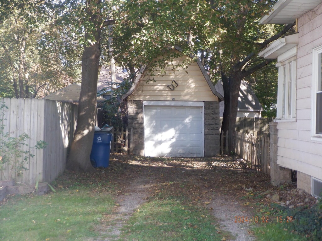 view of garage