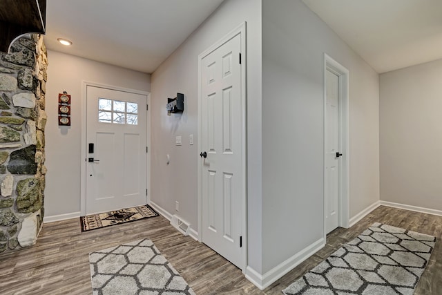 entryway featuring wood-type flooring