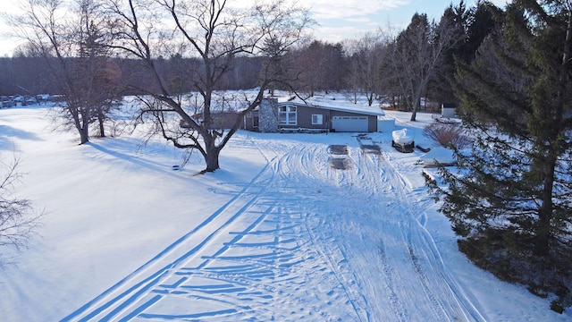 exterior space featuring a garage