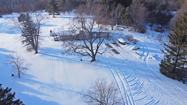 view of snowy aerial view