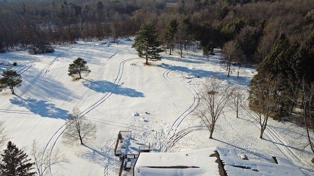 view of snowy aerial view