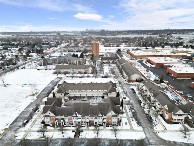 view of snowy aerial view