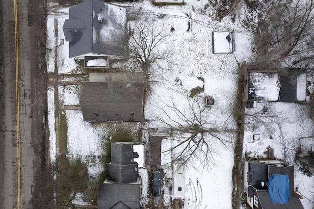 view of snowy aerial view