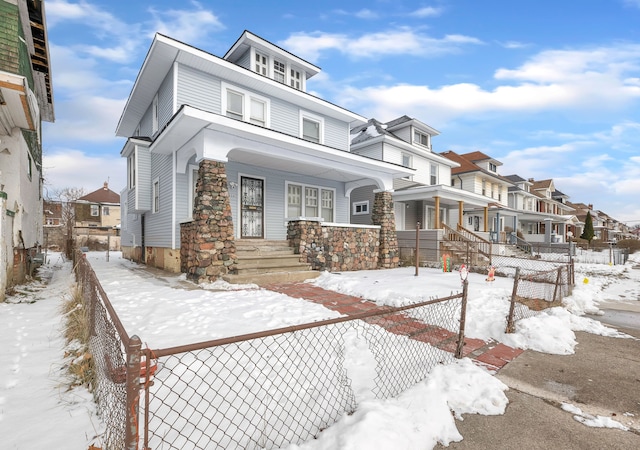 view of front of home with covered porch