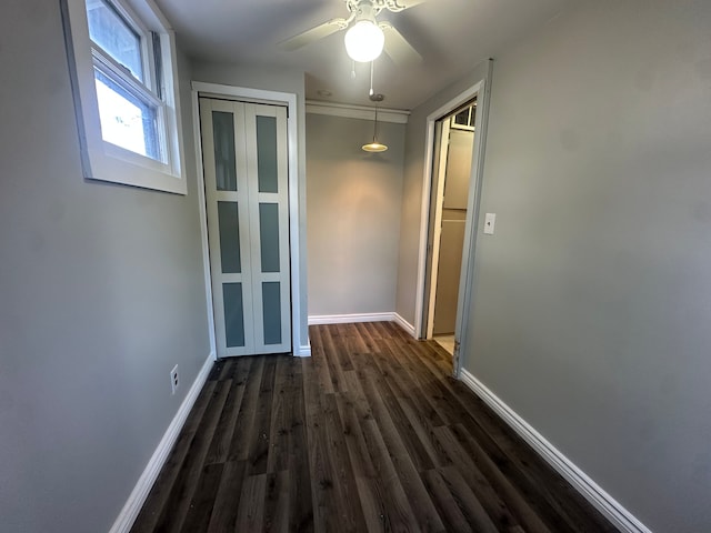 hall featuring dark hardwood / wood-style flooring