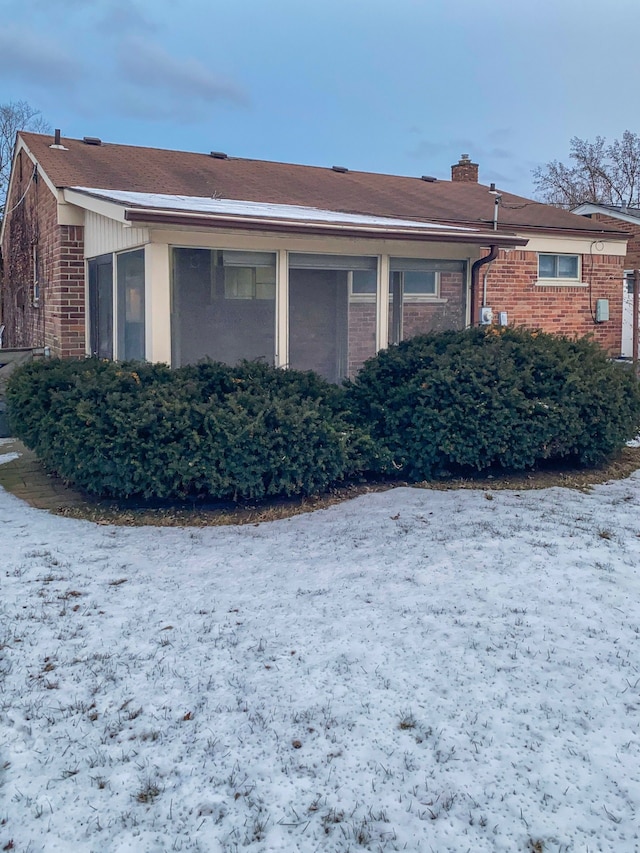 view of snowy exterior