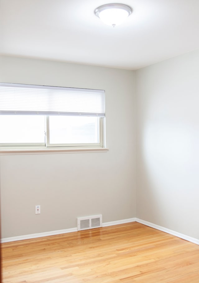 spare room featuring wood-type flooring