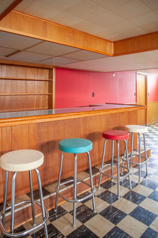 bar with wood walls