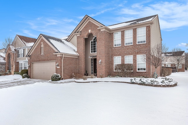 view of front of property featuring a garage