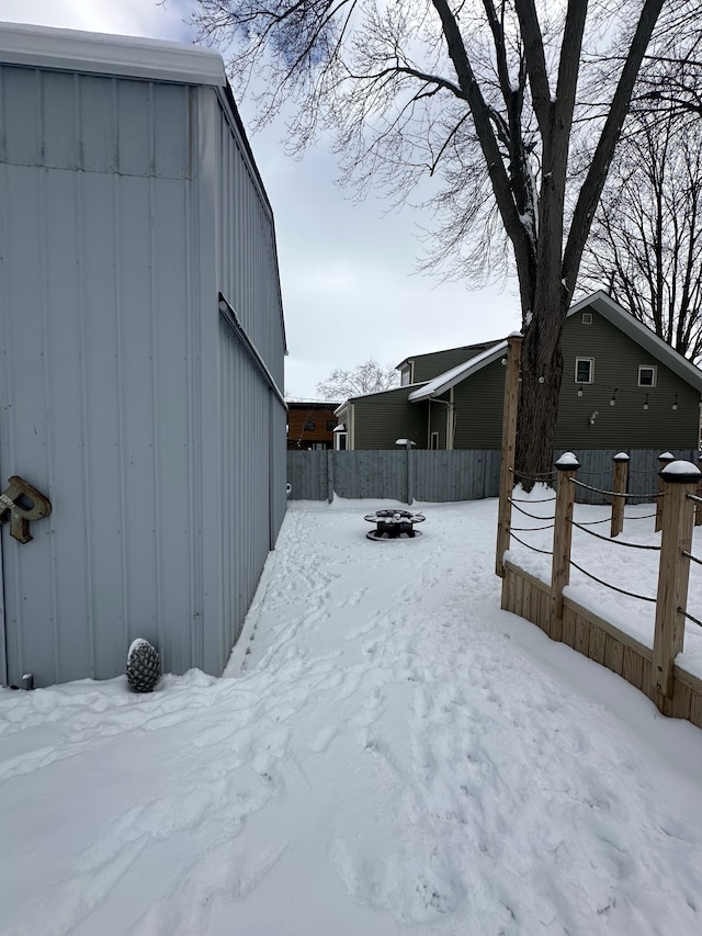 view of snowy yard