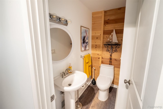 50848 Ashley St, New Baltimore, MI 48047 - half bath featuring toilet and wood finished floors