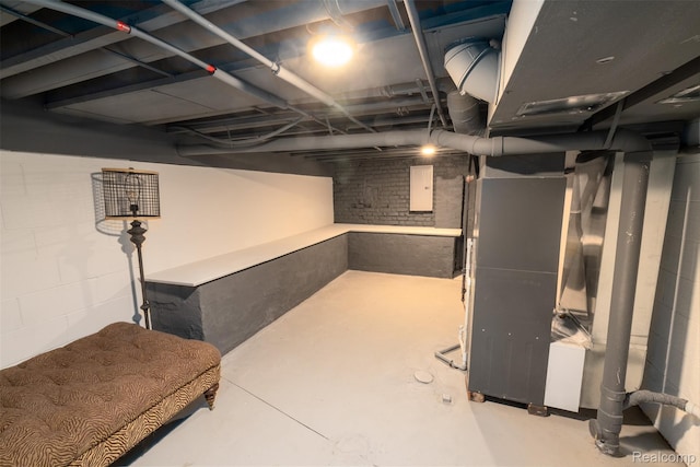 50848 Ashley St, New Baltimore, MI 48047 - basement featuring electric panel and heating unit