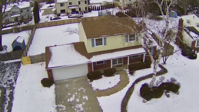 view of snowy aerial view