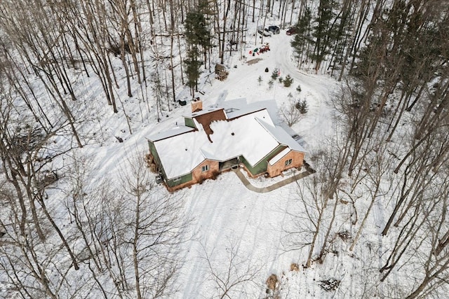 view of snowy aerial view