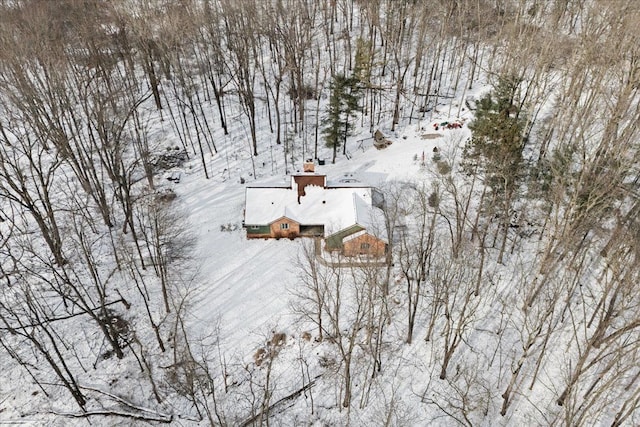 view of snowy aerial view