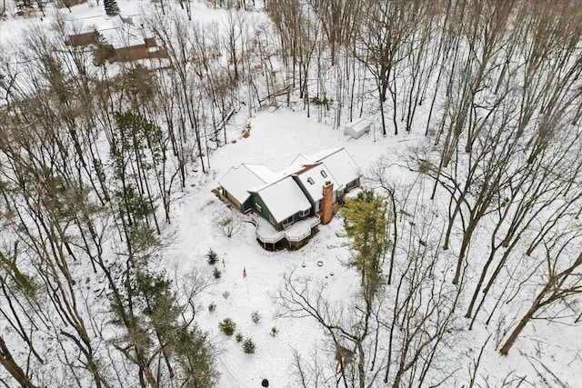 view of snowy aerial view