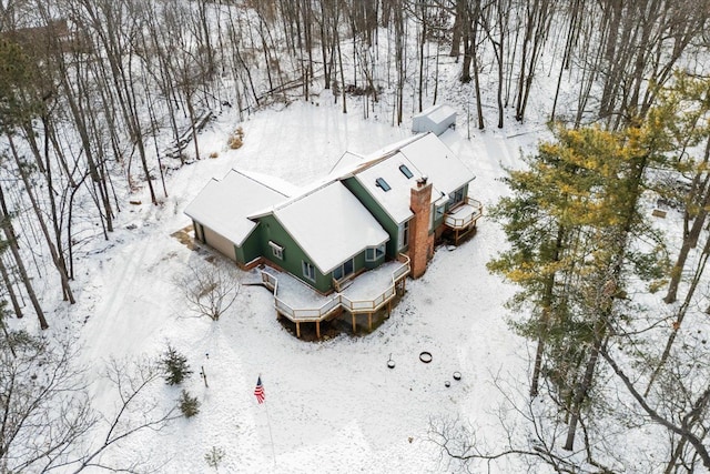 view of snowy aerial view