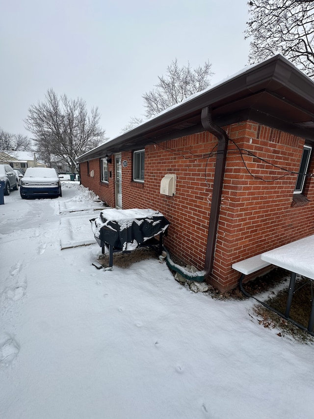 view of snowy exterior