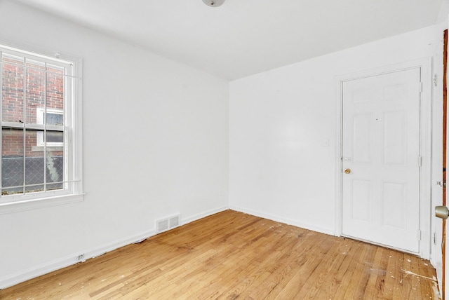 spare room featuring plenty of natural light and light wood-type flooring