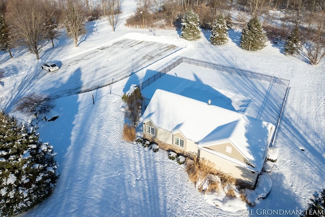 view of snowy aerial view