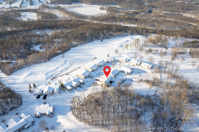 view of snowy aerial view