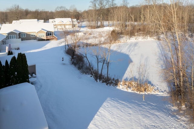 view of snowy aerial view