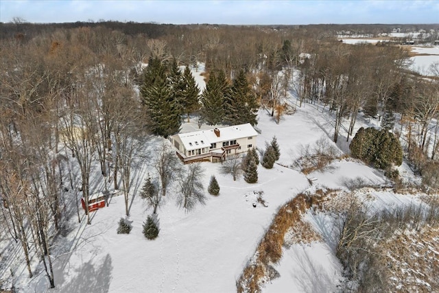 view of snowy aerial view