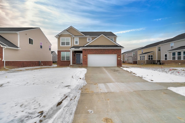 view of front of property featuring a garage