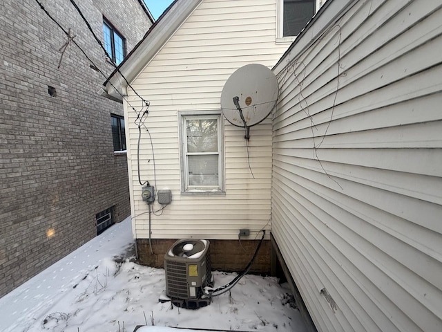 view of property exterior featuring central air condition unit