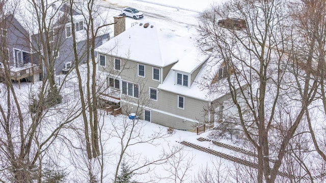 view of snowy aerial view