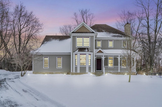 view of front of property with a porch