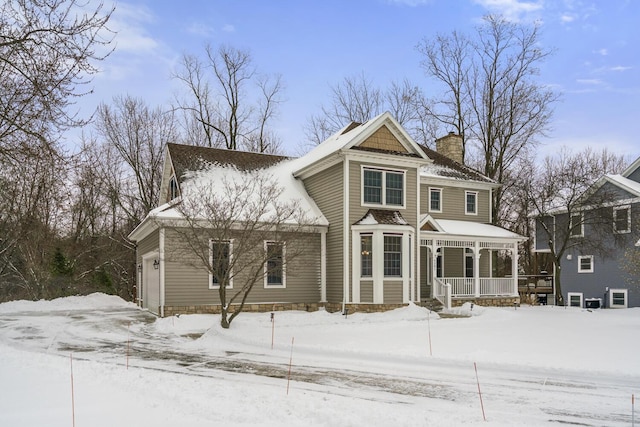 view of front of property featuring a porch