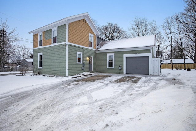 view of front of house with a garage