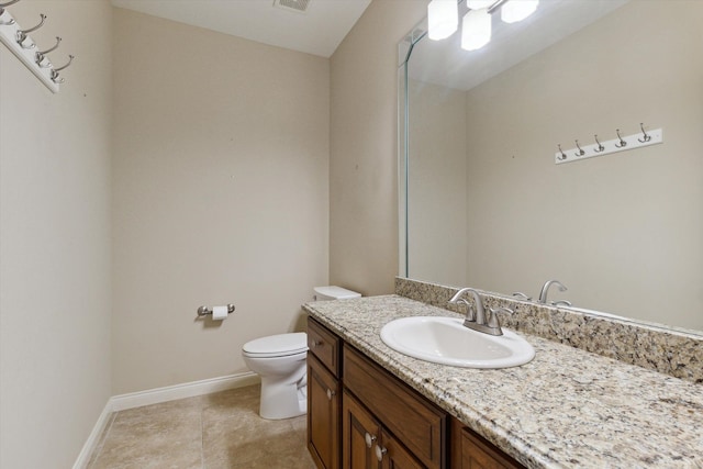 bathroom with toilet and vanity