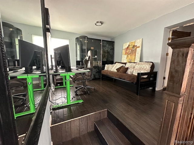 interior space featuring wood-type flooring