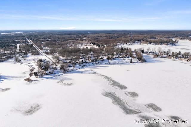 view of snowy aerial view