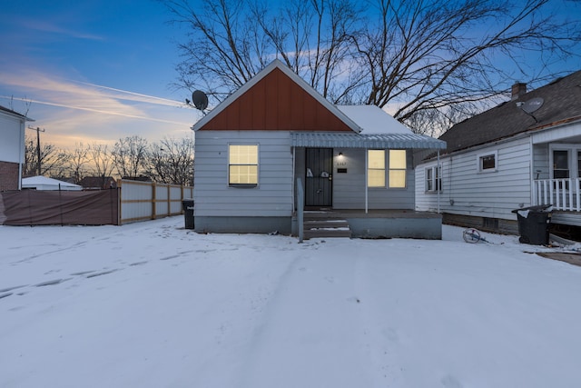 view of bungalow