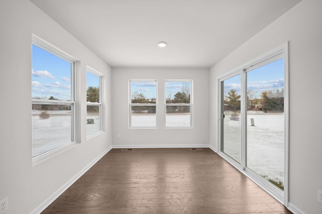 view of unfurnished sunroom