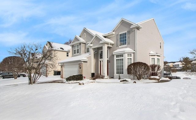 traditional home with a garage