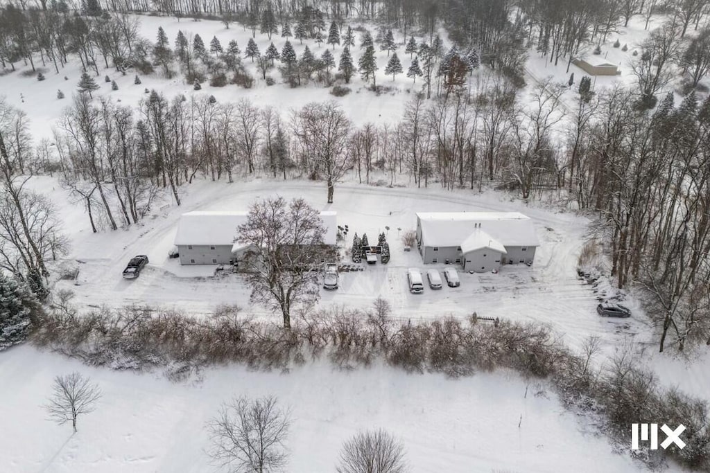 view of snowy aerial view