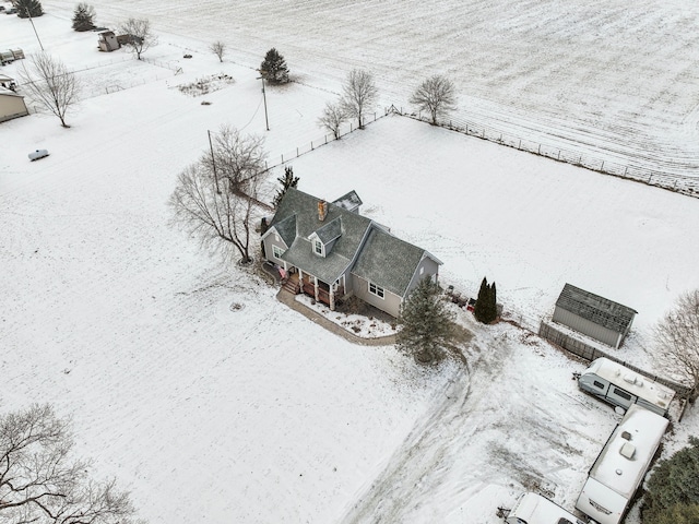 view of snowy aerial view