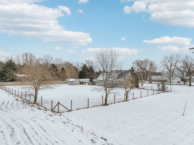 view of snowy yard